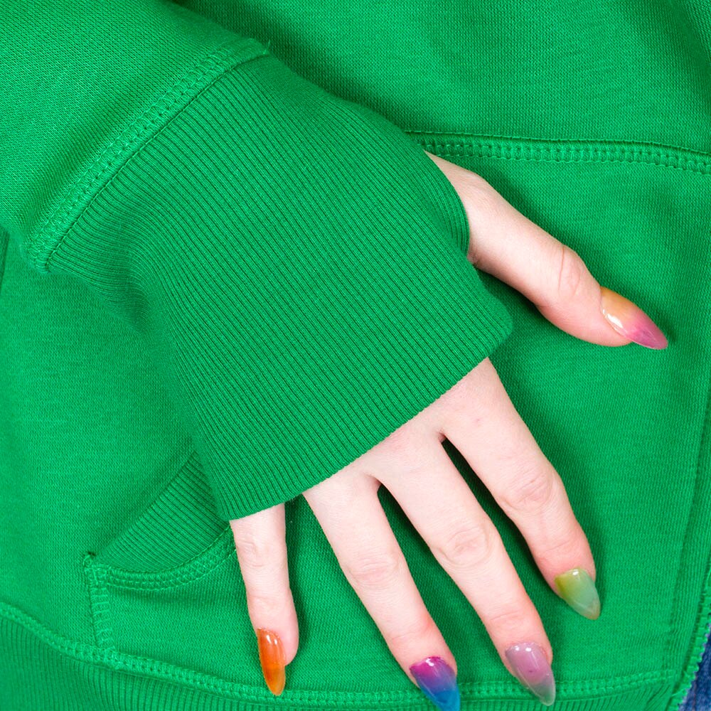 Interlocking UO, Antigua, Green, Hoodie, Cotton Blend, Women, Full Zip, Sweatshirt, 953922
